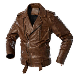Chaqueta de Cuero Formal para Hombre, Estilo Motero, Impermeable, Cortavientos, con Cuello Solapa, Personalizable, Ropa Exterior para Hombre - Product Image 2