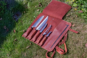 Étui de transport pour couteaux de chef en cuir véritable, anti-odeur, avec fermeture sécurisée par sangle, organiseur d'outils de cuisine portable - Product Image 5