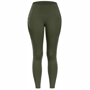 Women's <b>Olive</b> <b>Green</b> 2 Piece Yoga Set Seamless Crop Top High Waist Full Length <b>Leggings</b> Sportswear for Workout - Product Image 3