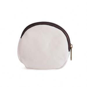 Porte-monnaie rond en toile de coton vierge à fermeture éclair, personnalisable, peint à la main, pour étudiants, mignon, vente en gros - Product Image 5