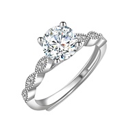 Nouveau laboratoire formulé innovant créé bijoux en diamant Moissanite véritable bague de fiançailles en argent 925 bijoux de destin