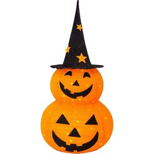 Cappello a Forma di Zucca Pre-Illuminato da 3 Piedi con 50 LED, Decorazioni Pieghevoli per Halloween con 8 Modalità di Illuminazione, Jack-o'-Lantern Pop - Product Image 2