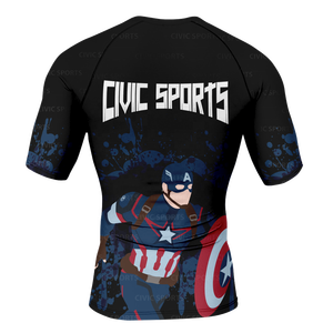 <b>Custom</b> <b>Design</b> Sublimation Short Sleeve <b>Compression</b> <b>Shirt</b> Surf MMA Rash Guard - Product Image 6