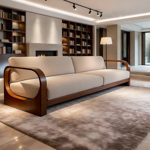 sofá de teca en la sala de estar - Product Image 1