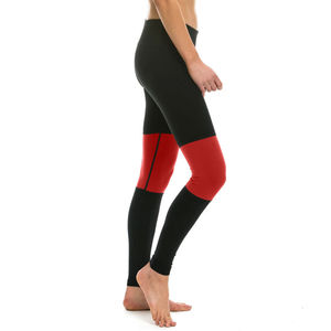 Leggings de yoga de haute qualité, color-blocks noir et rouge, en spandex et polyester, extensibles dans les quatre sens, avec taille élastique - Product Image 5