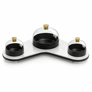 Élégant support de service à trois compartiments pour noix, conçu pour des dîners haut de gamme et une décoration intérieure élégante, avec trois compartiments magnifiquement disposés. - Product Image 6