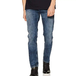 Jean déchiré slim taille haute pour homme OEM avec design décontracté aux hanches, denim vintage effet déchiré et superposé avec trous décoratifs - Product Image 2