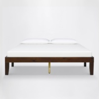 Cadre de lit plateforme minimaliste en bois d'acacia massif, mobilier de chambre à coucher, lit en bois taille Queen, fabricant de meubles au Vietnam