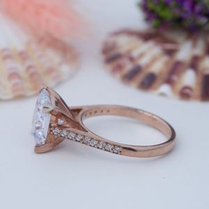 Bague de fiançailles en argent sterling 925 avec moissanite taille radiant 10*14mm, grande taille, pour femme, bijoux fins - Product Image 2