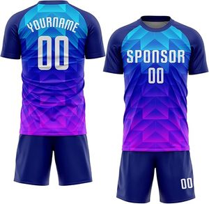 Custom Blue <b>Cloud</b> Pattern Soccer Jersey Set Men Short Sleeve Moisture Wicking Athletic Fit All Season Team Kit - Product Image 3