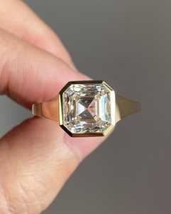แหวนเพชรทรง Asscher น้ำหนัก 3.01 กะรัต VS2 สวยงาม วิจิตร แหวนทองคำ 18K สีเหลือง ของขวัญสำหรับงานแต่งงาน งานเลี้ยง ของขวัญวันเกิด วันครบรอบ ฯลฯ - Product Image 1