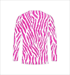 เสื้อกีฬาแขนยาวพิมพ์ลายม้าลายสีชมพู เสื้อยืดออกกำลังกายระบายอากาศได้ดี - Product Image 3
