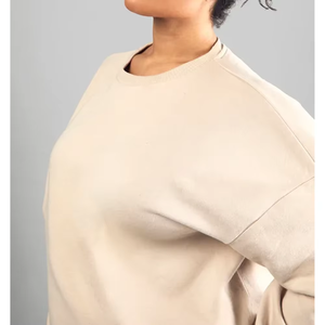 Sweat-shirt de sport ample et léger pour femme avec logo personnalisé, col ras du cou et demi-zip, idéal pour l'entraînement et la gym - Product Image 5