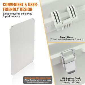 Scatola di recinzione per progetti elettrici per esterni ABS plastica acciaio inossidabile chiavistello 13.78X9.84X5,90 pollici coperchio incernierato IP67 antipolvere - Product Image 5