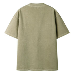 Vintage Summer Cotton Breathable Washed Distressed Fade Plain Loose O-neck Knit Streetwear <b>T</b>-shirts for Men - Product Image 6