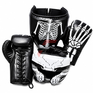 RTS Wholesale Price Custom Made Direct Factory Supply Original Original Cow Hide Adult Unique <b>Skeleton</b> <b>Full</b> Printed Boxing Set. - Product Image 1