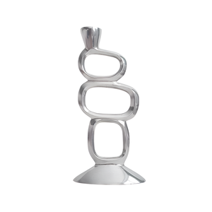 เชิงเทียนตกแต่งดีไซน์ใหม่ สีเงินด้าน สำหรับตกแต่งบ้าน ทำจากอลูมิเนียมหล่อ งานแฮนด์เมด รับสั่งทำตามแบบ - Product Image 2