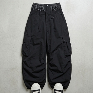 Pantalones de Nieve Impermeables Negros Unisex con Cintura Elástica y Cierre de Botones para Esquí y Snowboard para Adultos - Product Image 3