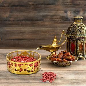 Bandeja Decorativa de Latón de la Mejor Calidad para Ramadán, Bandeja para Servir Dátiles, Frutos Secos y Dulces, Hecha a Mano, a Precio de Exportación - Product Image 6