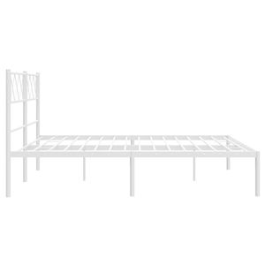 Cadre de lit en métal de taille king-size en acier thermolaqué blanc 59,1x78,7 pouces, améliorant le luxe et la durabilité - Product Image 6