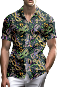 Chemise homme à manches courtes, imprimé plage, élastique, décontractée, boutonnée, été, vacances, colorée, légère, haut pour homme, chemise de plage pour la natation - Product Image 3