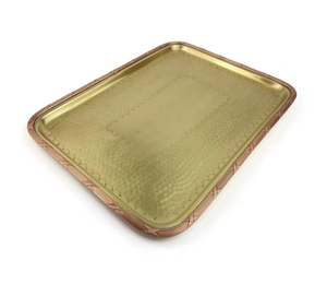<b>Large</b> Size Brass Serving <b>Tray</b> With Durable Construction For Serving Meals Drinks Desserts In Hotels And Banquets - Product Image 2