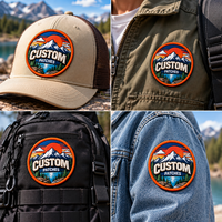 Écussons brodés 3D personnalisés pour chapeaux et vêtements, badges logo thermocollants ou à coudre, vente en gros OEM