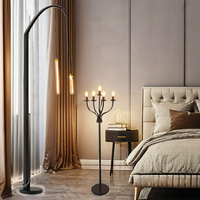 Lampe sur pied PineCraft International de style moderne, abat-jour en tissu blanc cassé, structure métallique, ampoules néon, taille moyenne, chambre à coucher, bureau à domicile