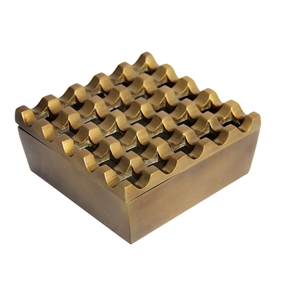 Cendrier pour cigarettes, pour bureau, salon, table, cendrier en métal avec récipient - Product Image 1