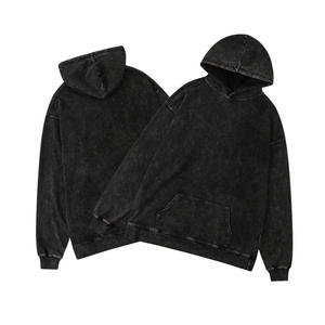 OEM 2026 Sweat à capuche en molleton bouclette lourd 380 g/m², coupe oversize, uni, personnalisable, avec lavage vintage effet pierre et acide - Product Image 6