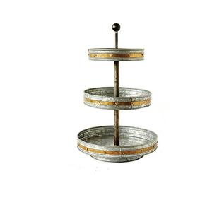 Elegante Soporte para Pasteles de 3 Niveles, Galvanizado en Negro, con Bordes Festoneados de Diseño, Torre de Exhibición de Cupcakes y Postres de Metal con Asa - Product Image 4