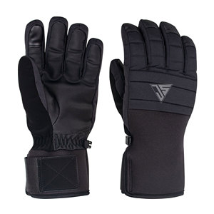 Gants de ski thermiques pour homme, spécial hiver, 100% polyester, tissu imperméable, doublure en polaire douce, style uni, chauffe-mains, noir - Product Image 2