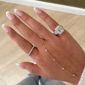 Bague Chevalière Diamantée en Or Massif 14k 18k, Sertie d'Émeraude Ronde de Laboratoire, Monture Pavée, Dôme Élevé, pour le Doigt du Pouce, Bande de Luxe et de Présence - Product Image 2