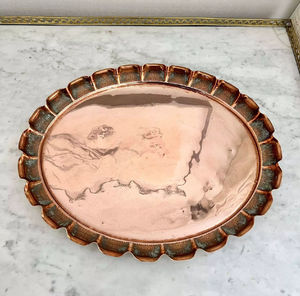 Hot Handcrafted Copper <b>Tray</b> with Elegant Round Platters for Serving Chocolates <b>Snacks</b> Gifts-for Ramadan At Reasonable Price - Product Image 1
