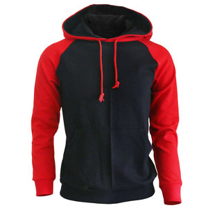 <b>Men's</b> Black <b>Red</b> Regular Sleeve Hooded <b>Sweatshirt</b> with Front Pocket Regular Fit Knitted Cotton Fleece Eco-Friendly Winter Wear - Product Image 4