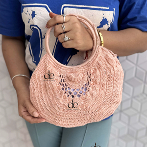 โครเชต์ฤดูร้อนชายหาดฟางกระเป๋าโบฮีเมียนTote Handmadeออกแบบใหม่ผู้หญิงกระเป๋าสไตล์หญ้าทะเลรอบกระเป๋า - Product Image 1