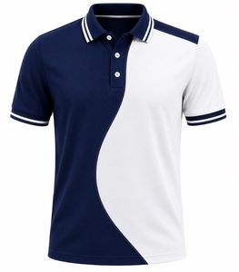 Camiseta de Punto de Manga Corta para Hombre, Tejido Jersey, Poliéster/Algodón, Transpirable, Informal, Cierre de Botones, Corte Regular - Product Image 3