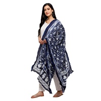 Gratis desainer etnis India untuk wanita Dupatta Stole warna-warni bordir katun Linen Crepe Polyester Georgette wanita gratis India