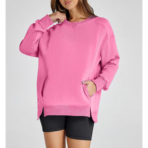 Sudadera de diseño asequible para mujer, transpirable, sostenible, informal, lisa, con logotipo personalizado, de algodón. - Product Image 6