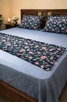 Ensemble de couvre-lit et housses de coussin de luxe en coton biologique, brodés à la main, anti-déchirure, modernes, de poids moyen, à motifs géométriques abstraits pour