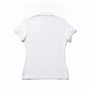 <b>Women's</b> <b>White</b> Cotton Pique <b>Polo</b> <b>Shirt</b> Short Sleeve Solid Casual Style Regular Length - Product Image 3