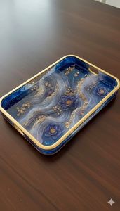Indian Manufactured Epoxy Resin Serving Tray Elegant Handmade Home Decor for Coffee <b>Table</b> <b>Vanity</b> Available for Wholesale - Product Image 5
