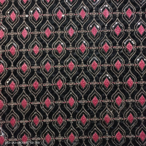 Premium Velvet Embroidered Fabric Heavy Sequence Work Soft Polyester Velvet <b>Material</b> For Party Wear Ladies Dress Luxe - Product Image 5
