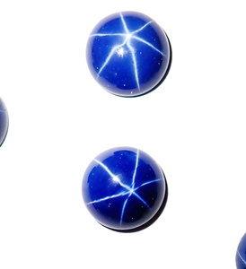 Saphir bleu étoilé rond 12x12 mm 9 carats, cabochon poli créé en laboratoire, effet étoile à 6 branches, hauteur 4-5 mm pour la fabrication de bijoux - Product Image 2