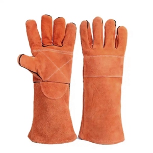 Construction Cowhide Split Leather Safety Gloves <b>Fire</b>-Resistant Anti-Cut Personal Protective Equipment for Welding Work - Product Image 5