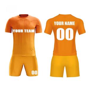 Uniforme de Fútbol Personalizado para Hombre, Camiseta con Cuello Redondo, Impresión en Serigrafía, Tejido Transpirable de Alta Calidad, Pantalones Cortos para Entrenamiento - Product Image 1