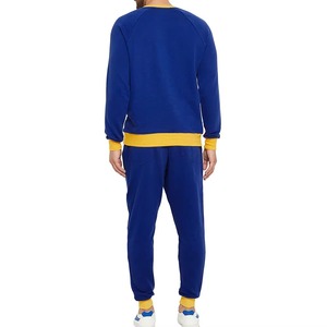 Conjunto Deportivo para Hombre con Estampado de Smiley Azul y Amarillo, Sudadera de Cuello Redondo de Manga Larga, Pantalones Jogger, Ropa Casual Estilo Otoño - Product Image 2