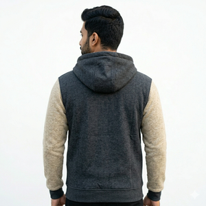Latest Men's 2026 27 Hooded Zip-Up Sweatshirt Regular <b>Fit</b> Solid Color Casual Raglan Sleeve French Terry Autumn Wear - Product Image 2