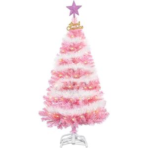 4FT Pink Christmas <b>Tree</b> <b>Stand</b> with Metal Pine <b>Tree</b> for Home Office Holiday & Party Decor Artificial Xmas <b>Tree</b> - Product Image 4