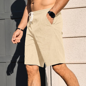 Pantalones cortos deportivos casuales de tela de alta calidad con cordón ajustable para hombre, pantalones cortos deportivos de color sólido para hombre, pantalones cortos para correr y gimnasio para hombre - Product Image 3